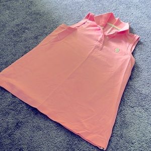 Lilly Pulitzer sleeveless pink island polo -M